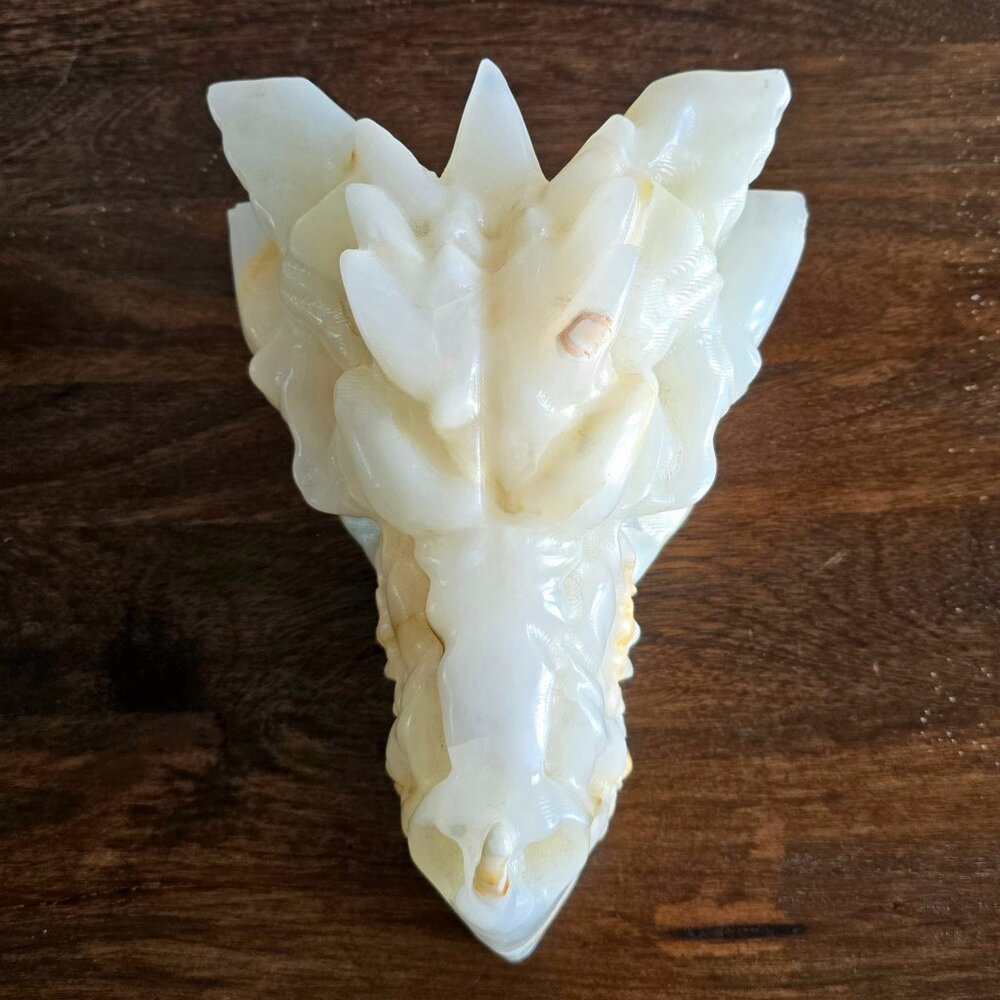 6 lbs Onyx Dragon Skull – Protection • Power • Shadow Work